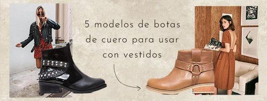 5 modelos de botas de cuero para usar con vestidos