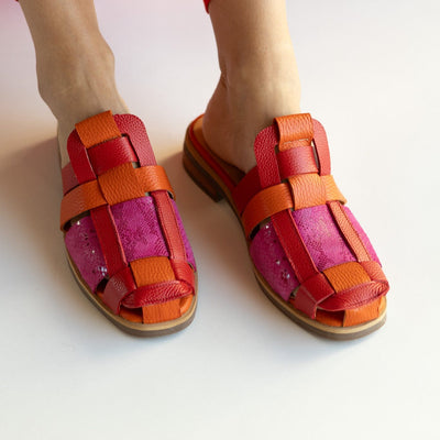 Babucha Mujer / Menfi Naranjo Rojo
