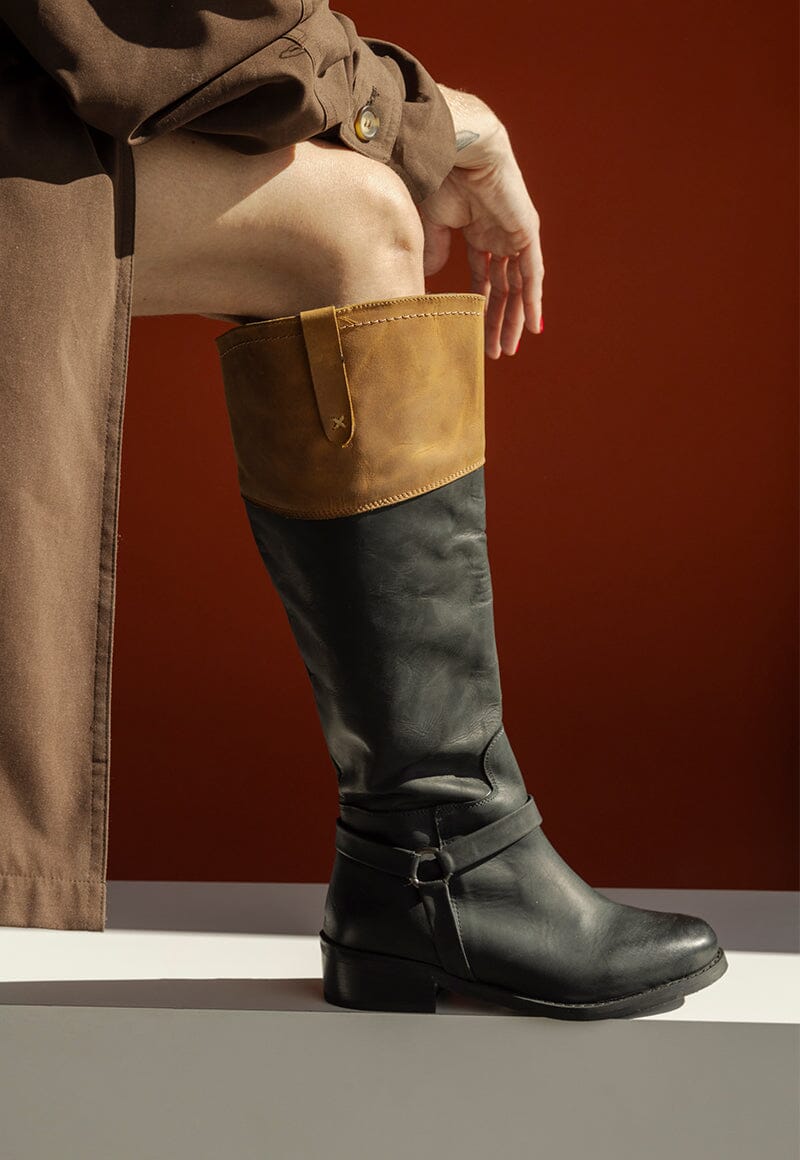 Bota Mujer Blanca Negro Café Giani Dafirenze