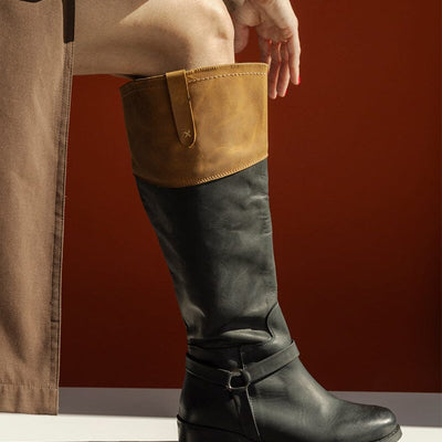 Bota Mujer / Blanca Negro Café