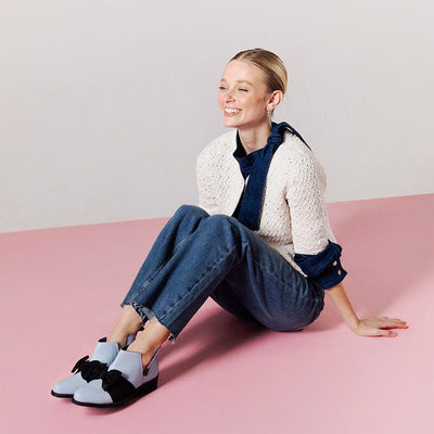 Botin Barbie / Mollie Negro Celeste