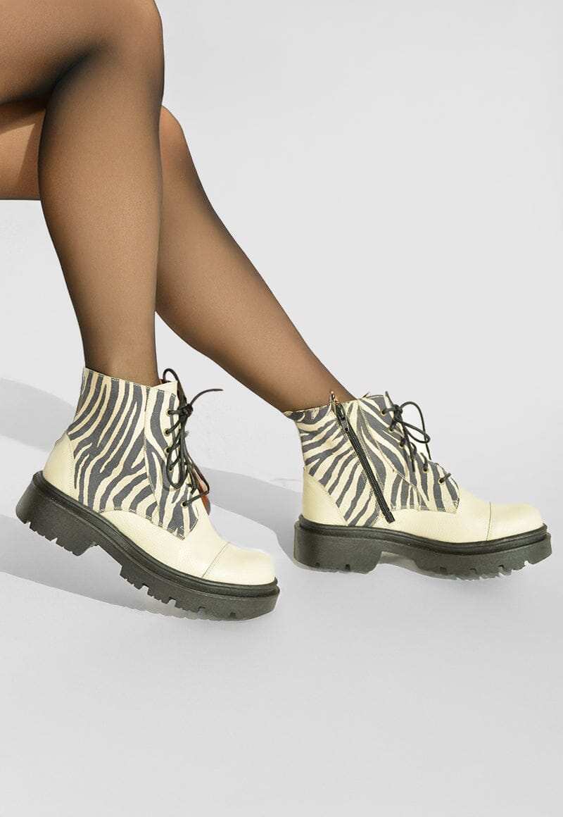 Botines Mujer / Tiuque Zebra Blanco BOTINES Giani Dafirenze