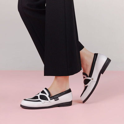 Mocasin Barbie / Kitty Negro Blanco