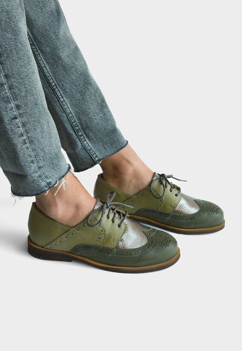 Mocasin Mujer / Simone Verde Metalico MOCASINES Giani Dafirenze