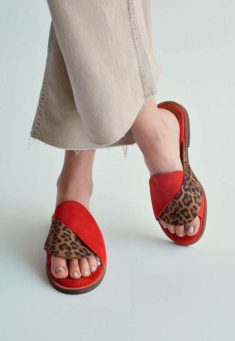 Sandalia Mujer / Peumo Leopardo Rojo SANDALIAS Giani Dafirenze
