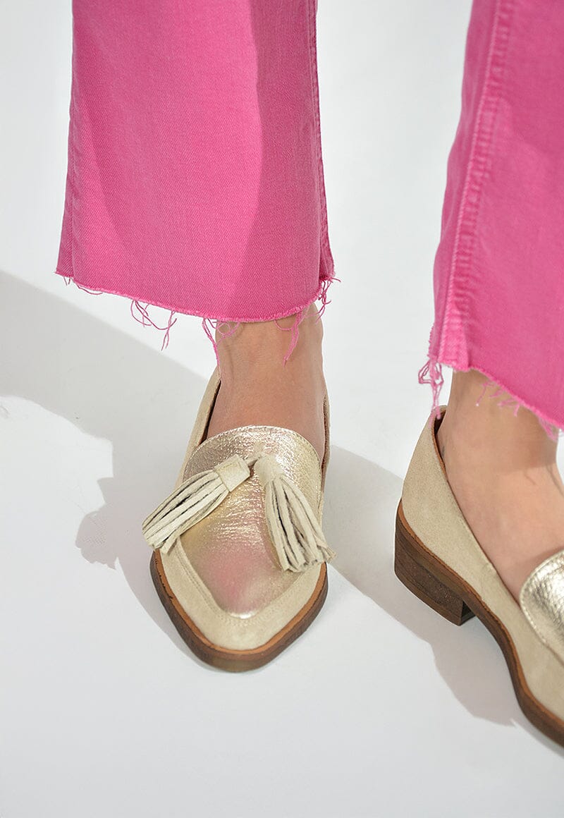 Zapato Mujer / Allegra Beige Niquel MOCASINES Giani Dafirenze