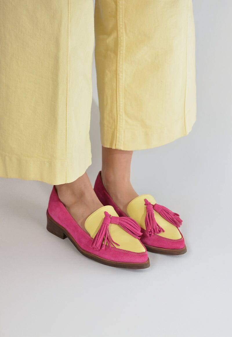 Zapato Mujer / Allegra Fucsia Amarillo MOCASINES Giani Dafirenze