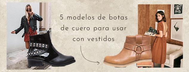 5 modelos de botas de cuero para usar con vestidos