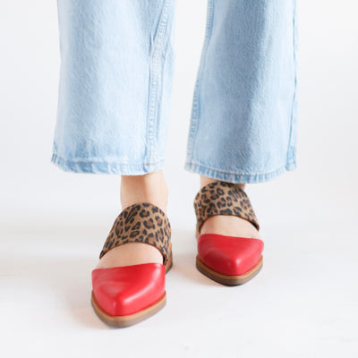 Babucha Mujer / Gaviota Leopardo Rojo