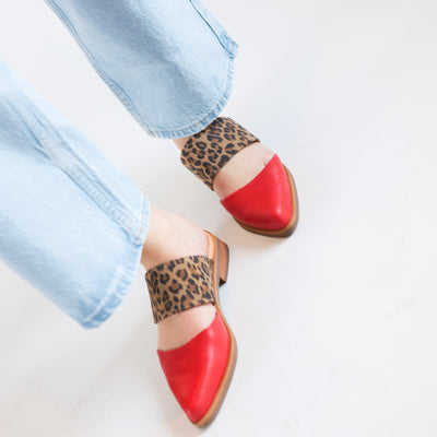 Babucha Mujer / Gaviota Leopardo Rojo