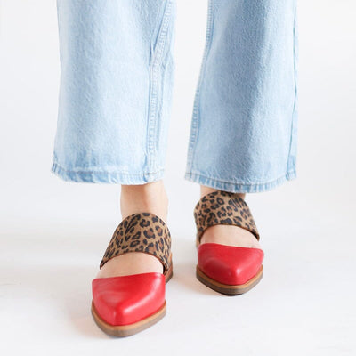 Babucha Mujer / Gaviota Leopardo Rojo