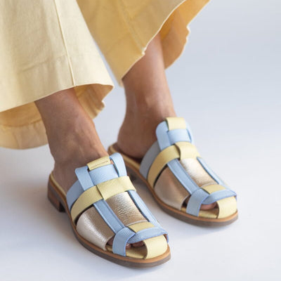 Babucha Mujer / Menfi Amarillo Celeste