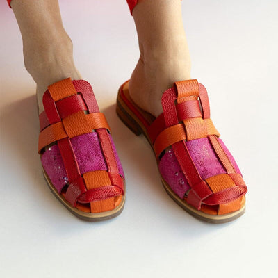 Babucha Mujer / Menfi Naranjo Rojo