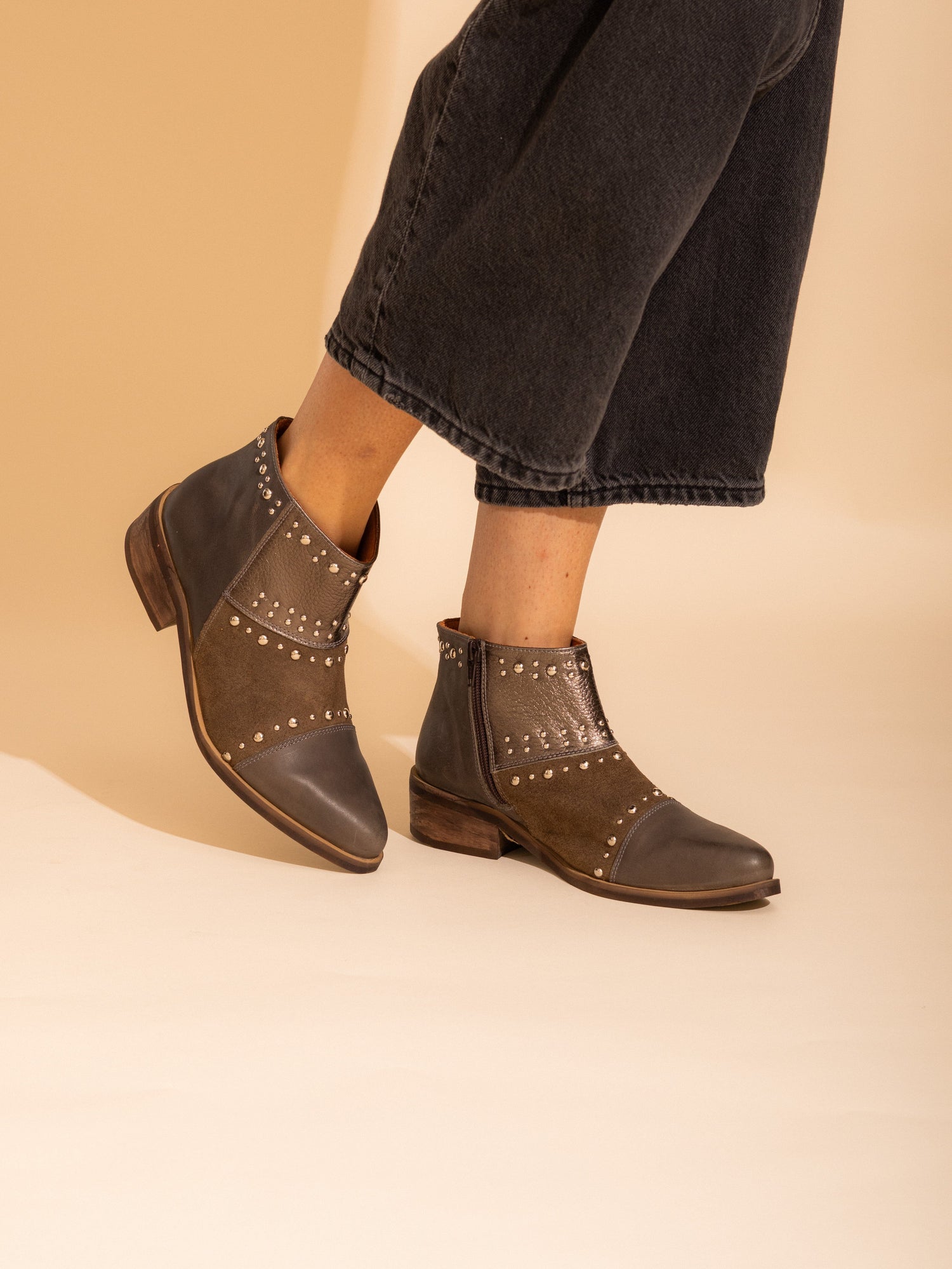 Botin Mujer / Abubilla Taupe Metalico BOTINES Giani Dafirenze 