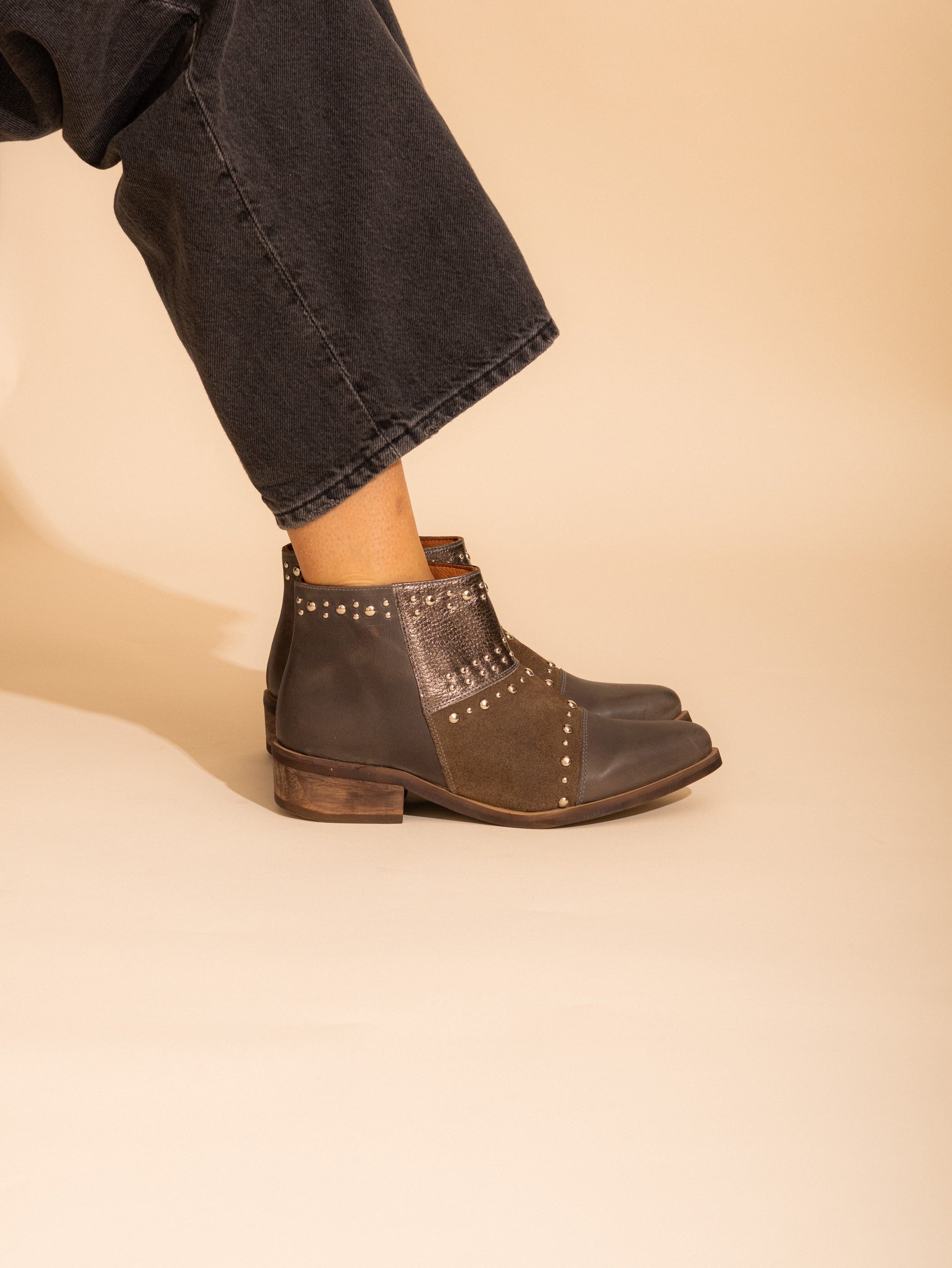 Botin Mujer / Abubilla Taupe Metalico BOTINES Giani Dafirenze 