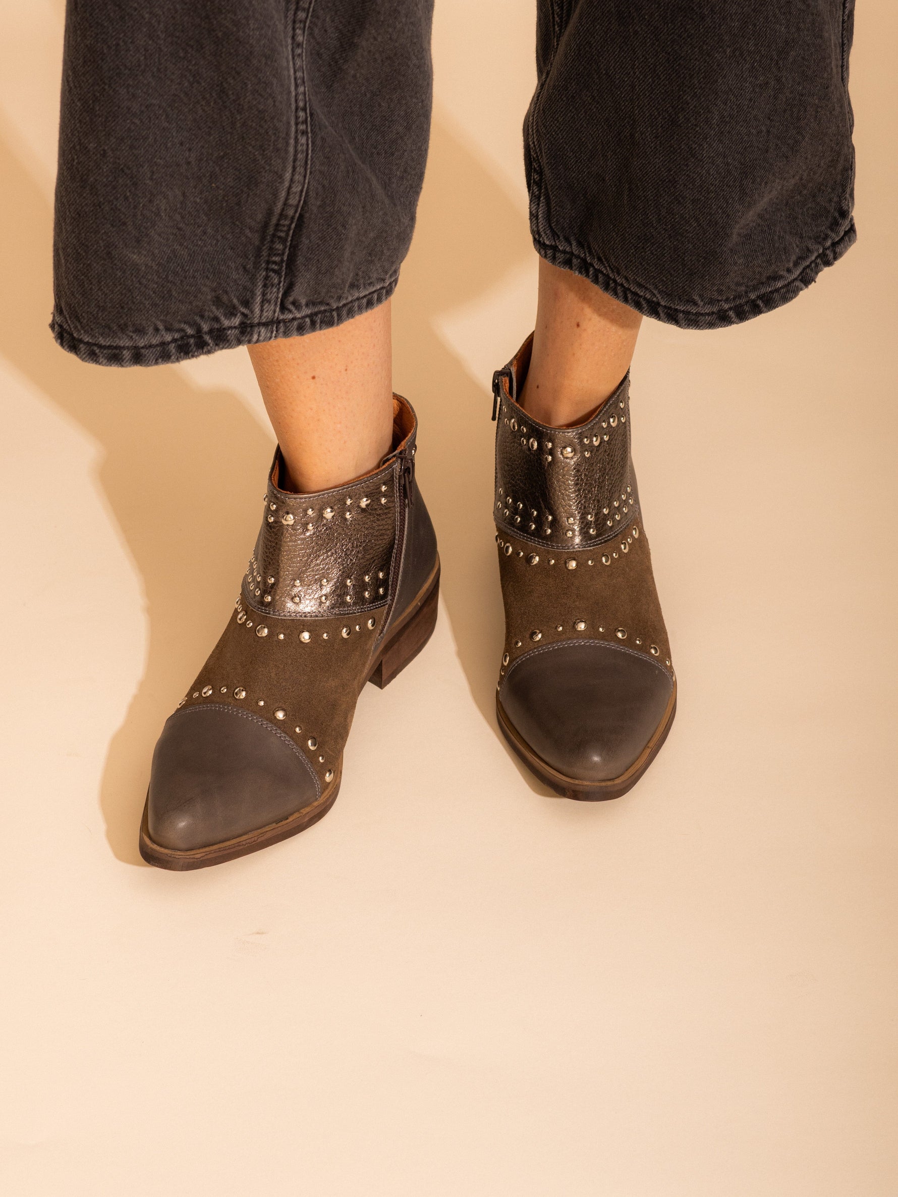 Botin Mujer / Abubilla Taupe Metalico BOTINES Giani Dafirenze 