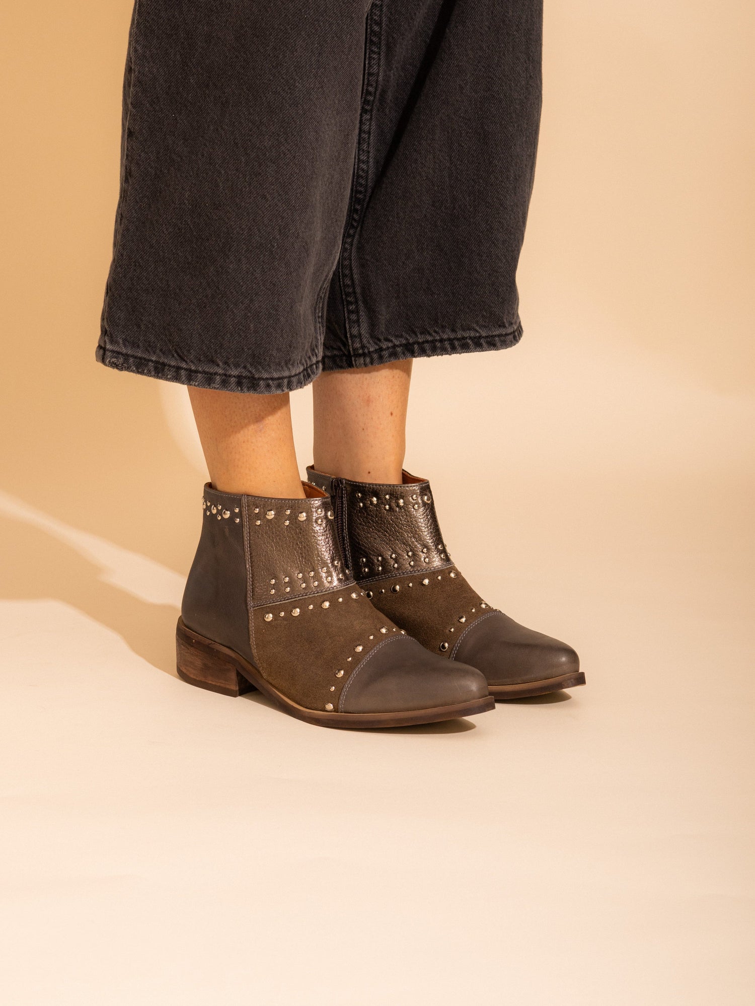 Botin Mujer / Abubilla Taupe Metalico BOTINES Giani Dafirenze 