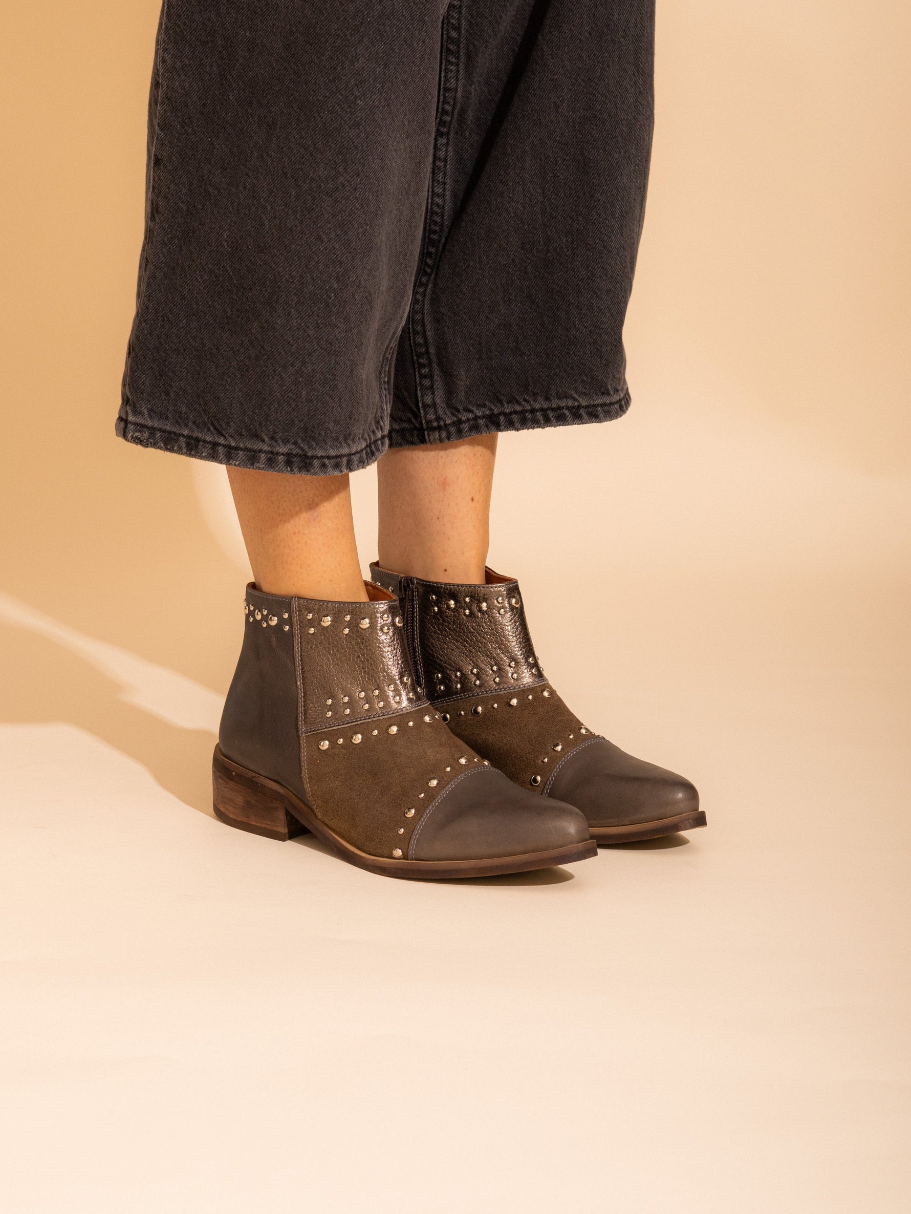 Botin Mujer / Abubilla Taupe Metalico BOTINES Giani Dafirenze 