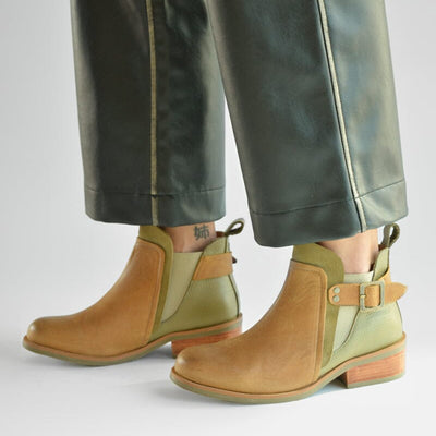 Botin Mujer / Angu Camel Verde