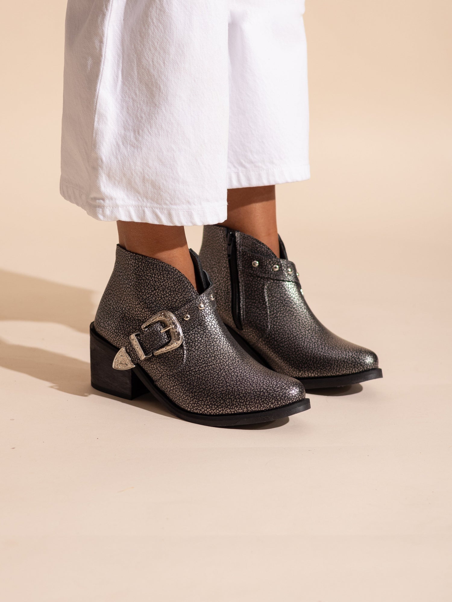 Botin Mujer / Berta Negro Metálico BOTINES Giani Dafirenze 