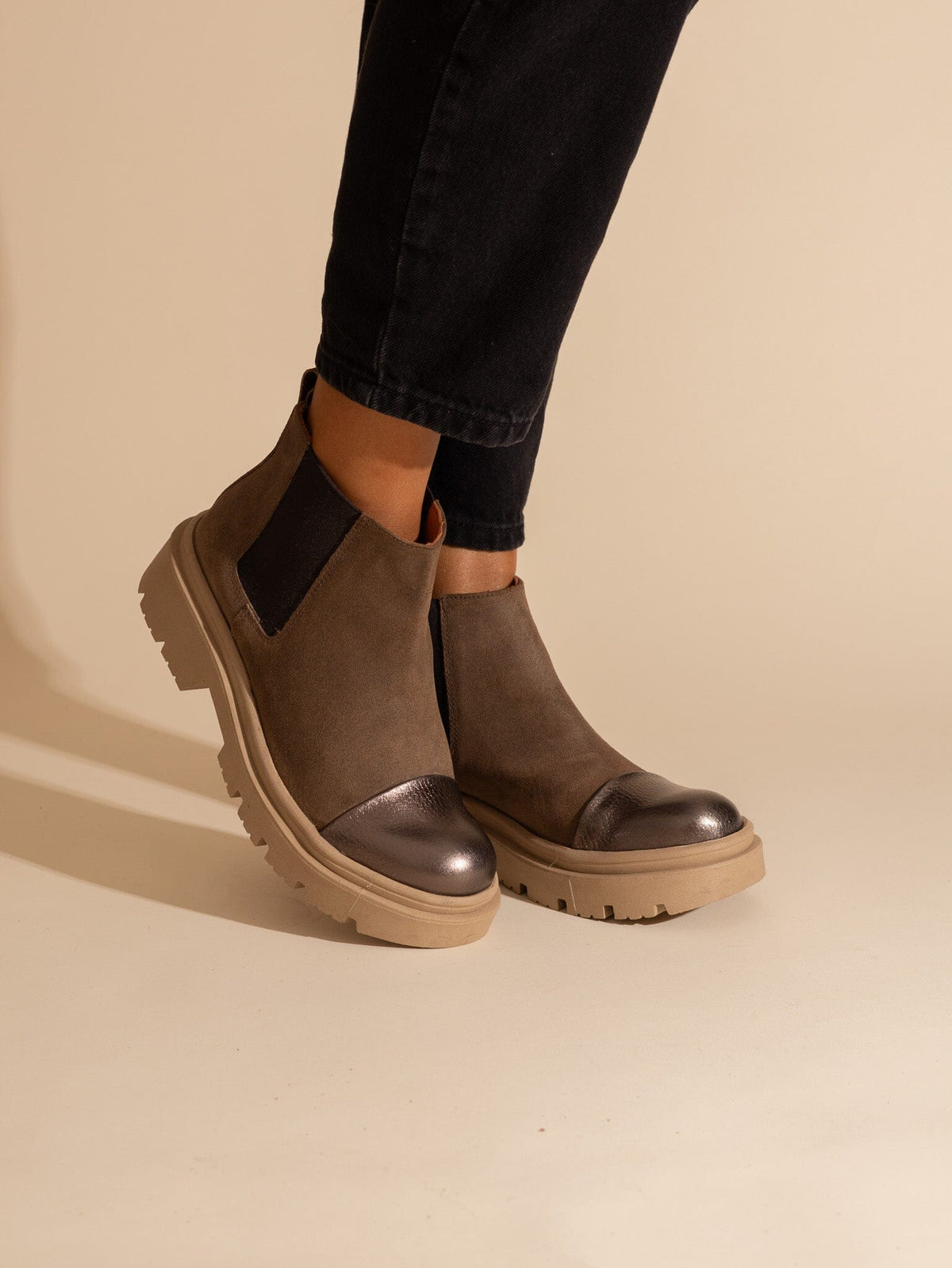 Botin Mujer / Celia Taupe Metalico BOTINES Giani Dafirenze 