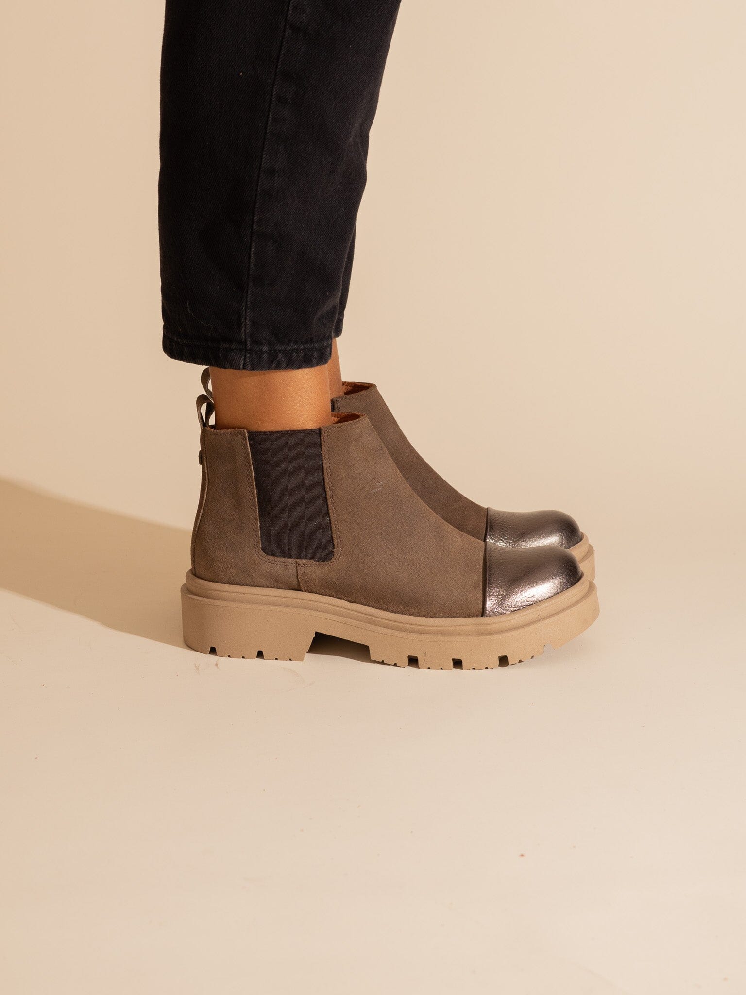Botin Mujer / Celia Taupe Metalico BOTINES Giani Dafirenze 