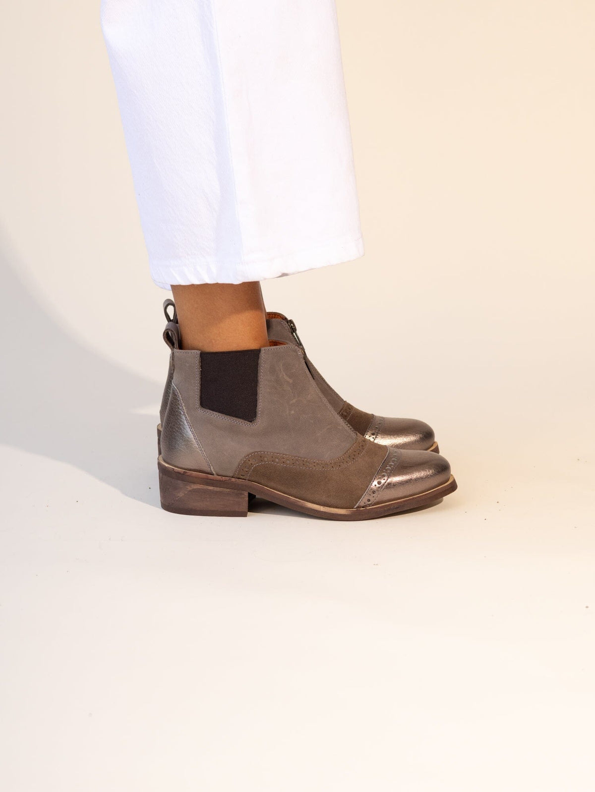 Botin Mujer / Diana Taupe Metalico BOTINES Giani Dafirenze 