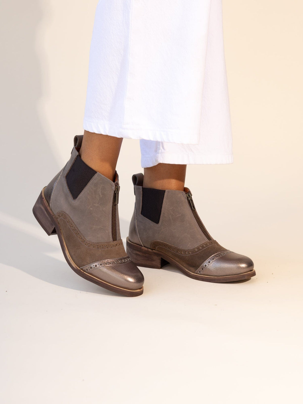 Botin Mujer / Diana Taupe Metalico BOTINES Giani Dafirenze 