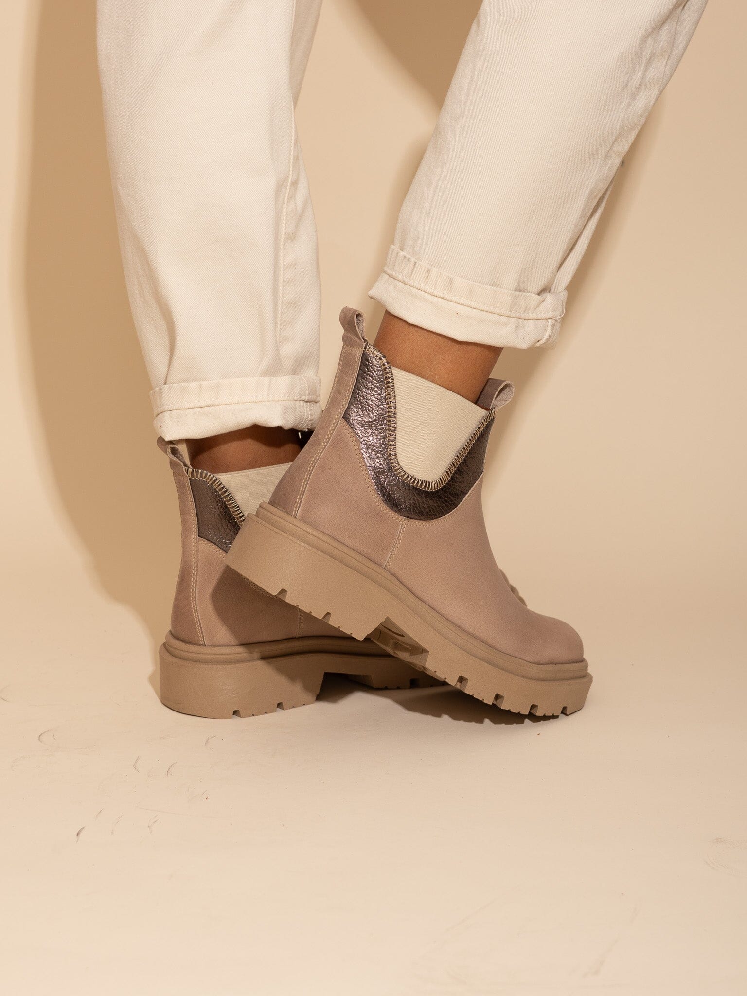 Botin Mujer / Isabel Taupe Metalico BOTINES Giani Dafirenze 