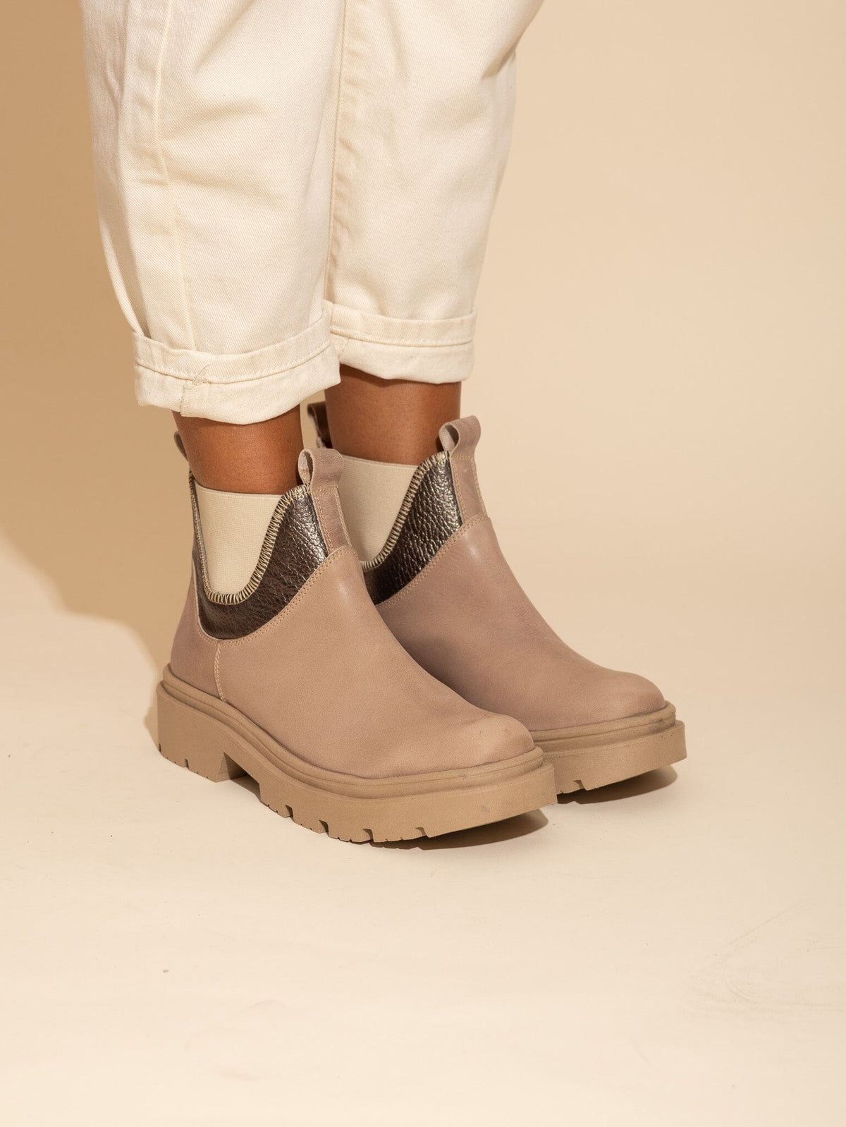 Botin Mujer / Isabel Taupe Metalico BOTINES Giani Dafirenze 