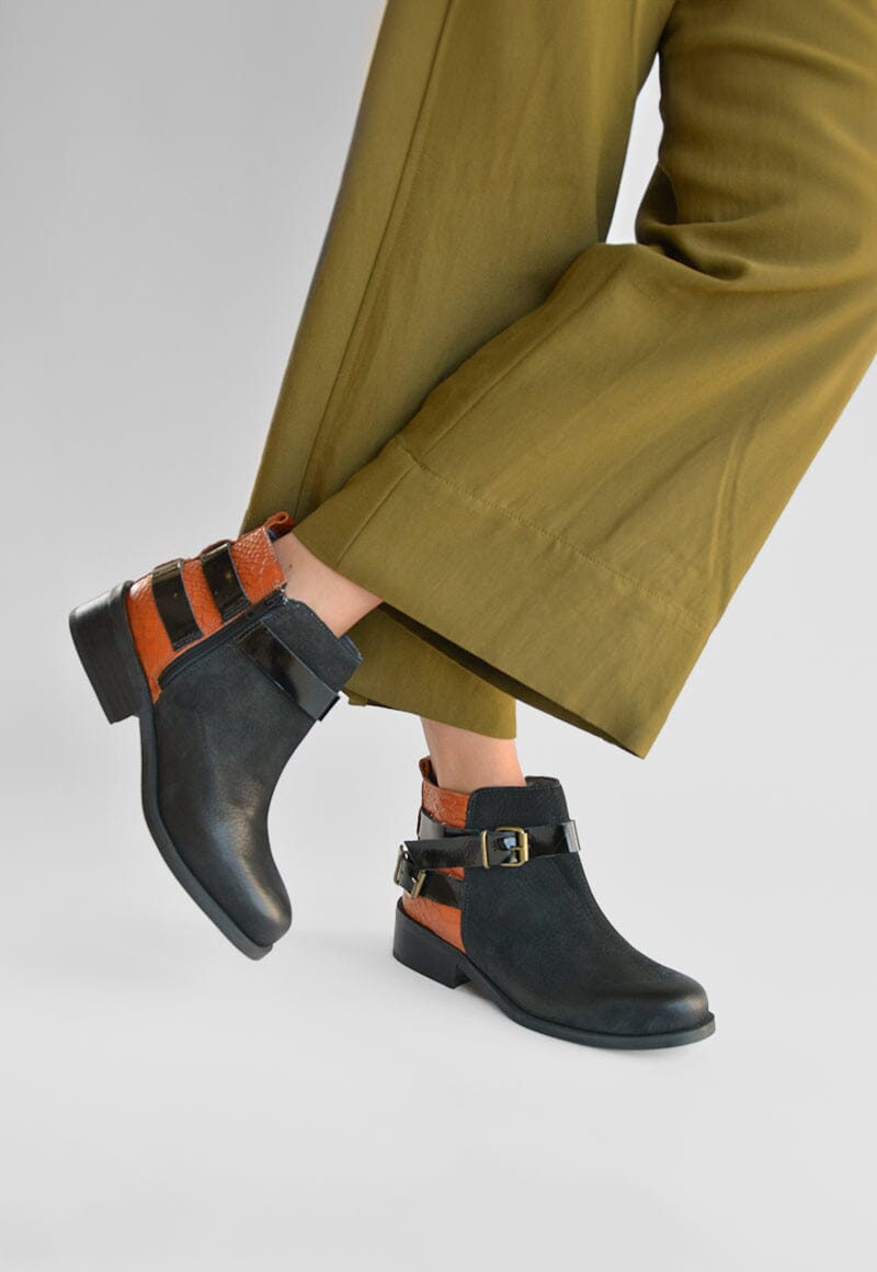 Botin Mujer / Laura Negro Naranjo BOTINES Giani Dafirenze 