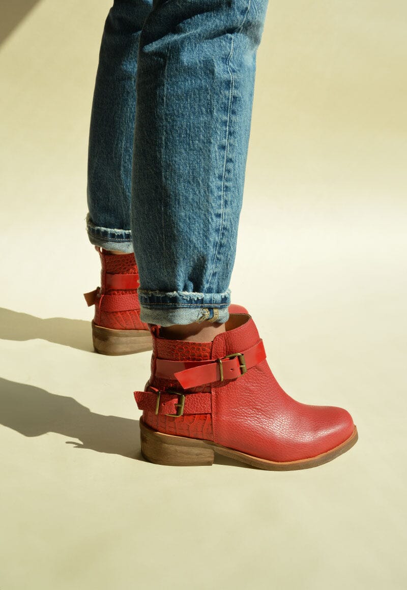 Bottines Courtes Gianni Deauville En Cuir Vernis Rouge - Pointure 36 EUR - Occasion