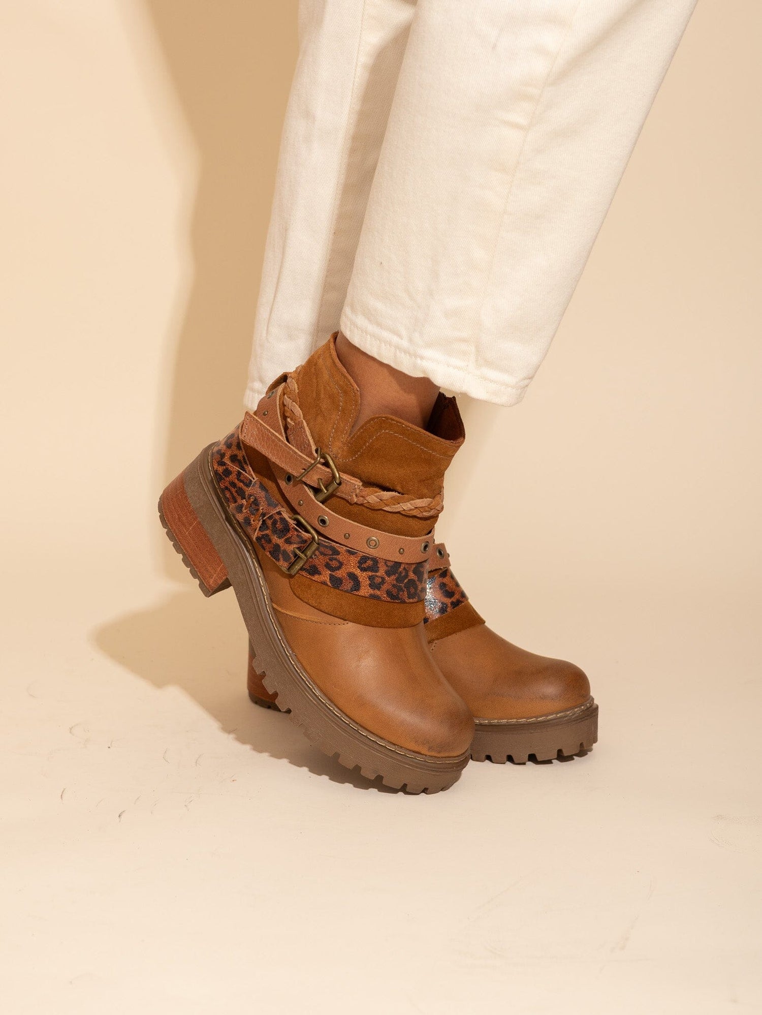 Botin Mujer / Queltehue Print Camel BOTINES Giani Dafirenze 
