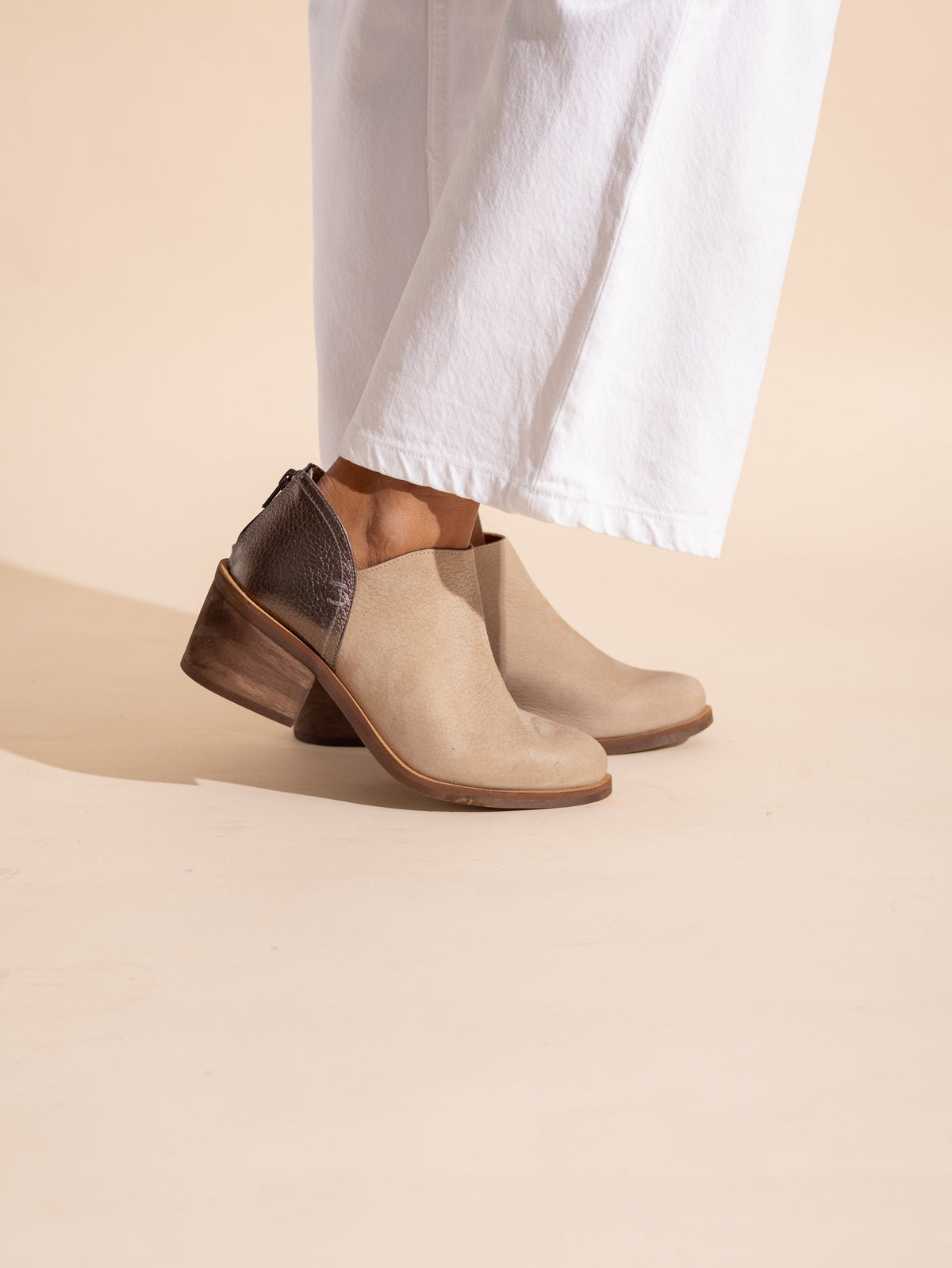 Botin Mujer / Vinago Beige Metalico BOTINES Giani Dafirenze 