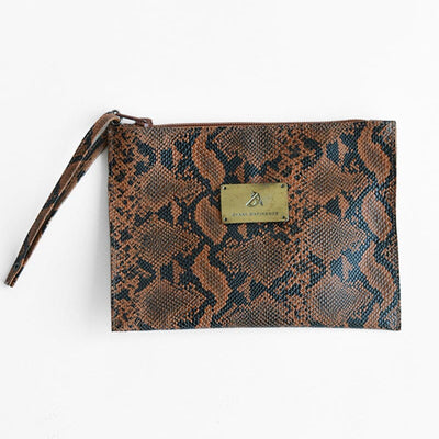 Estuche Mujer / Magnolia Serpiente Camel