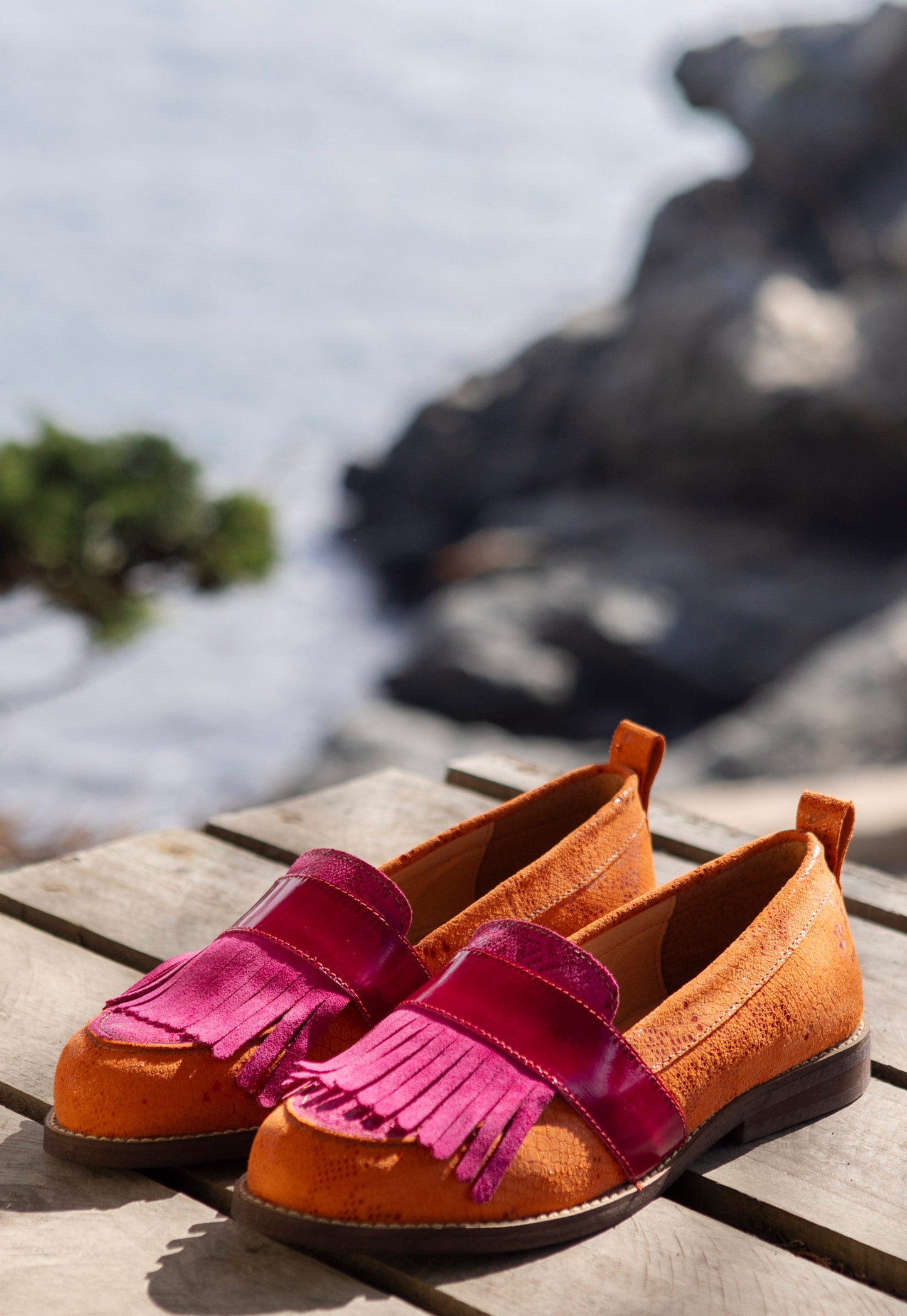 Mocasin Mujer / Acapulco Fucsia Naranjo MOCASINES Giani Dafirenze 