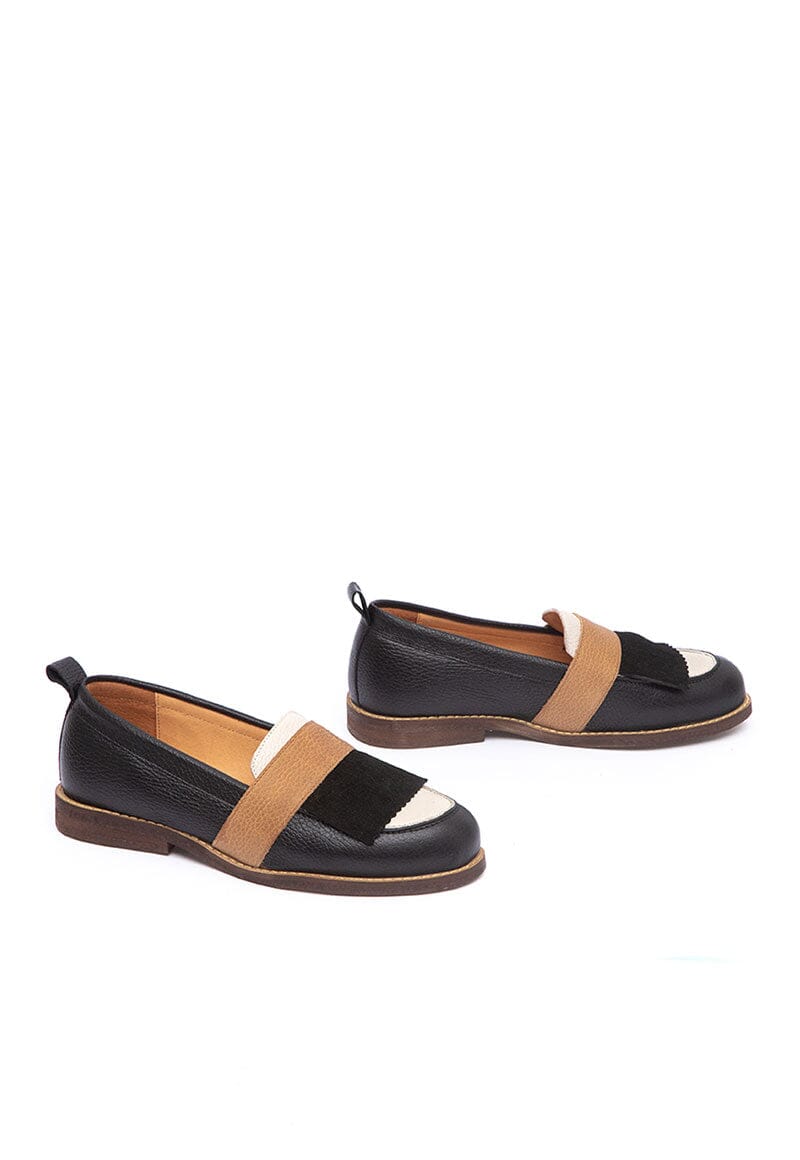 Mocasin Mujer / Acapulco Negro Camel MOCASINES Giani Dafirenze 