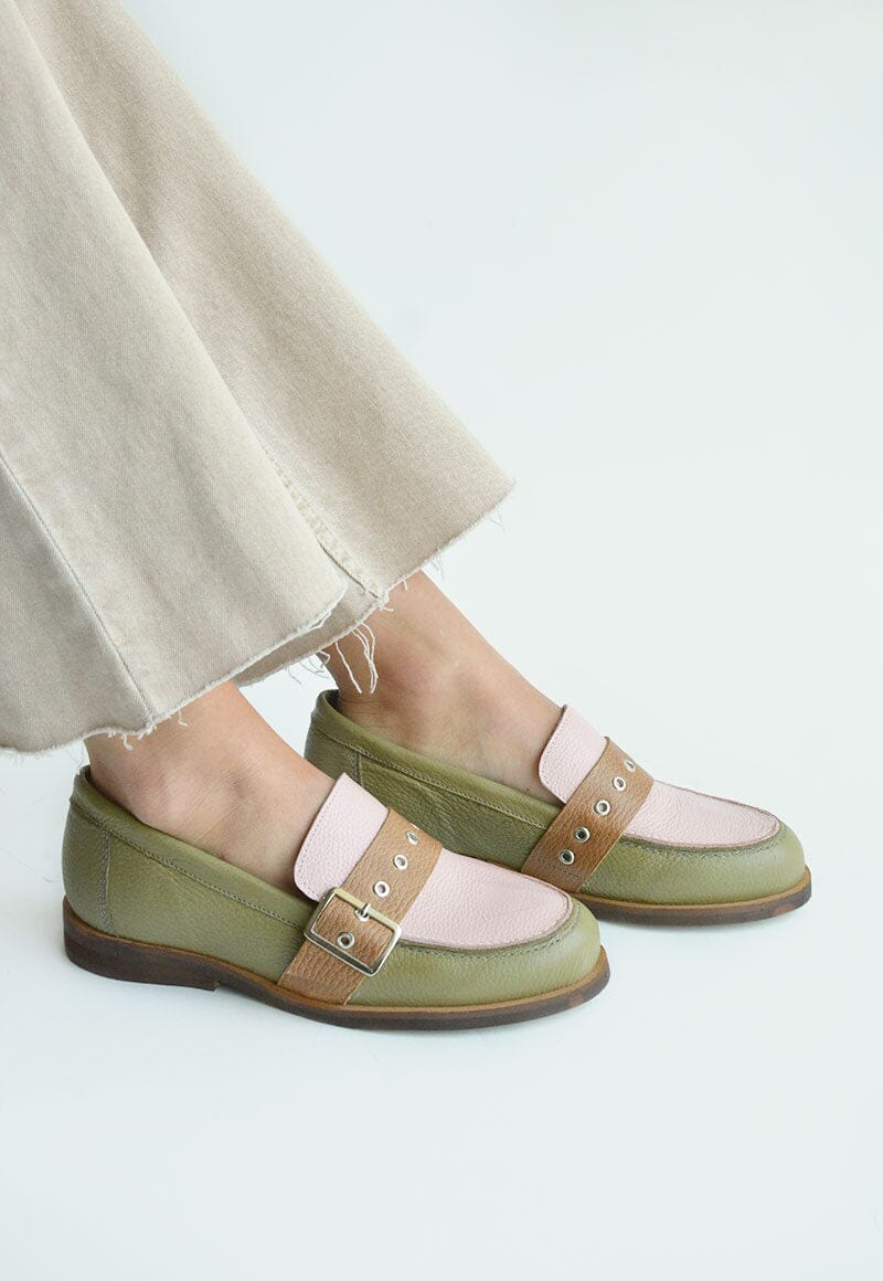 Mocasin Mujer / Amalia Verde Rosa MOCASINES Giani Dafirenze 