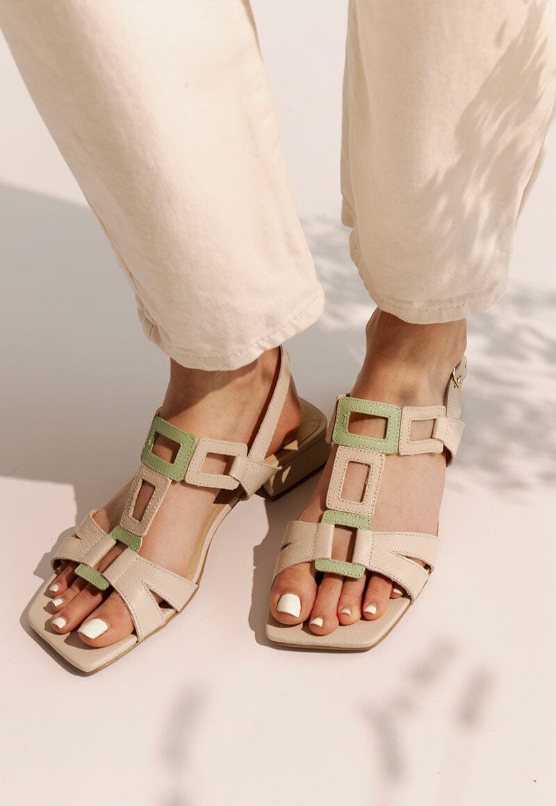 Sandalia Mujer / Bora Beige Verde SANDALIAS Giani Dafirenze 