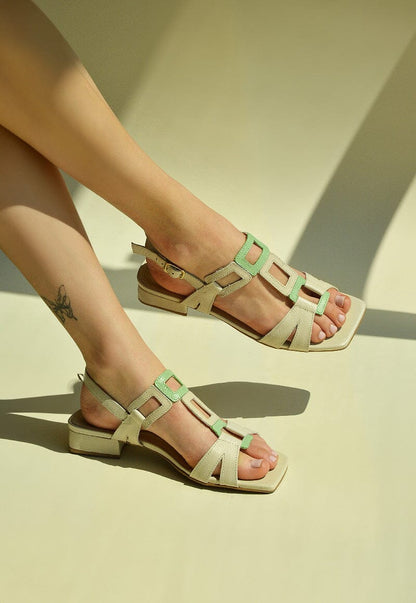 Sandalia Mujer / Bora Beige Verde SANDALIAS Giani Dafirenze 