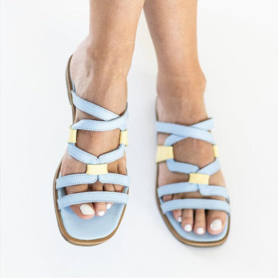 Sandalia Mujer / Costa Celeste Amarillo