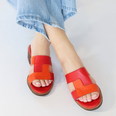Sandalia Mujer / Dolce Rojo Naranja