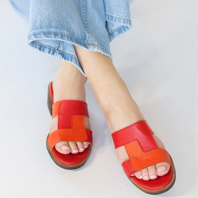 Sandalia Mujer / Dolce Rojo Naranja
