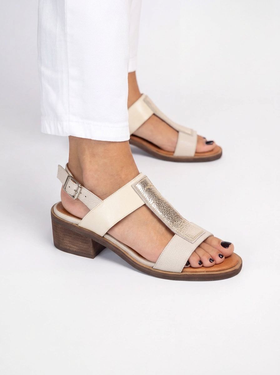 Sandalia Mujer / Esmeralda Beige Niquel SANDALIAS Giani Dafirenze 