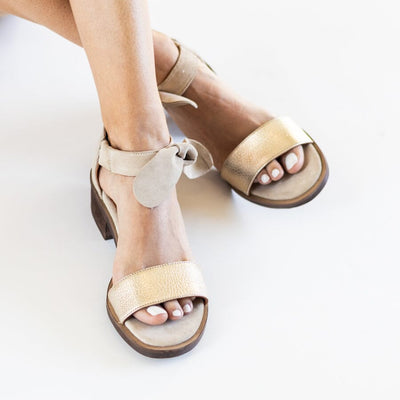 Sandalia Mujer / Halieto Beige Niquel