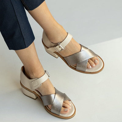 Sandalia Mujer / Nera Metálico Beige