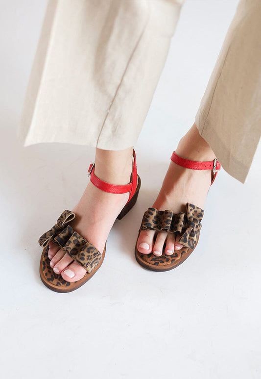 Sandalia Mujer / Nogal Leopardo Rojo SANDALIAS Giani Dafirenze 