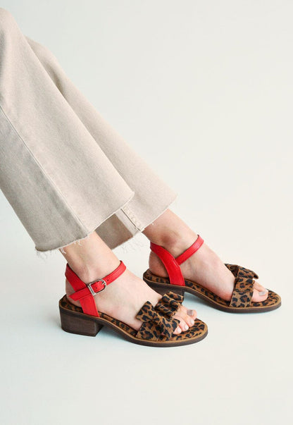 Sandalia Mujer / Nogal Leopardo Rojo SANDALIAS Giani Dafirenze 