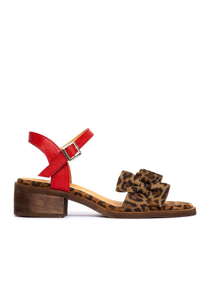 Sandalia Mujer / Nogal Leopardo Rojo SANDALIAS Giani Dafirenze 