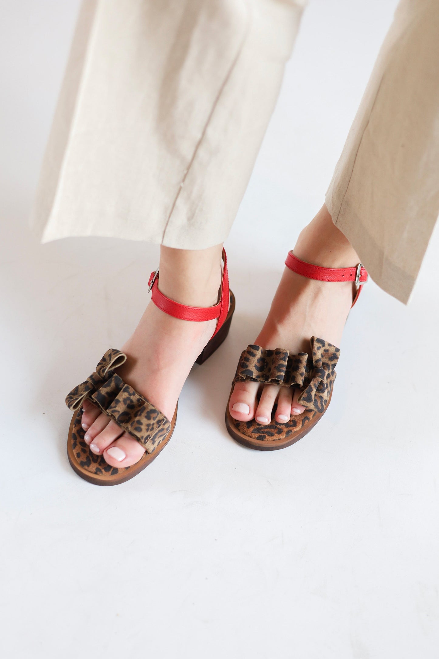 Sandalia Mujer / Nogal Leopardo Rojo SANDALIAS Giani Dafirenze 